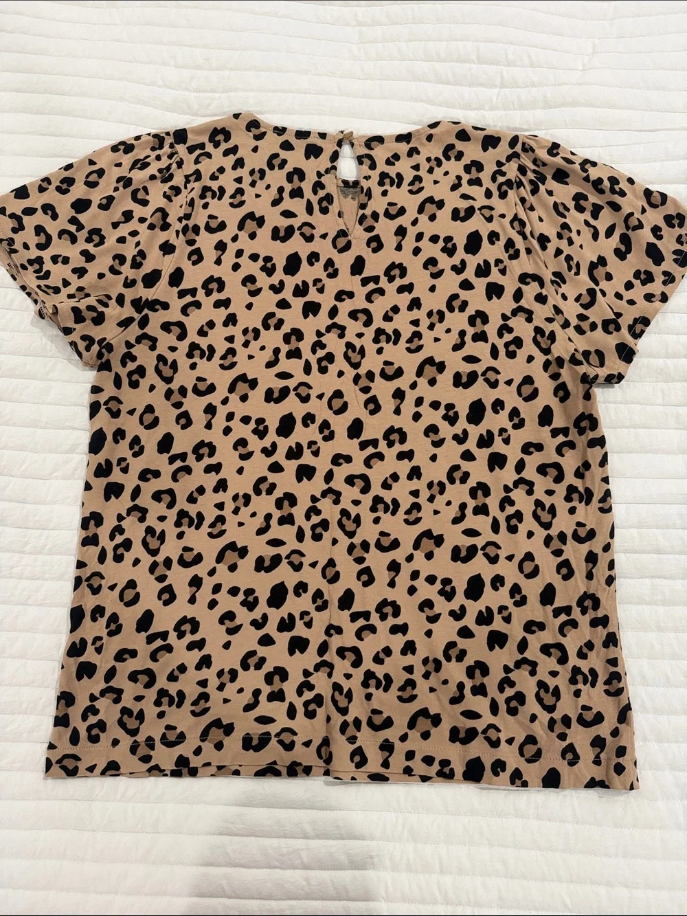 J. Crew Leopard Print Short Sleeve Tee - Tan & Black